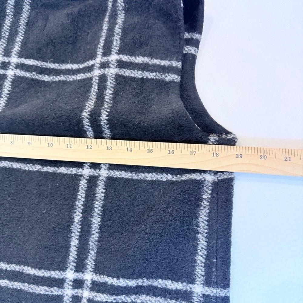 Rachel Zoe Vest Women XS Black Plaid Wool Blend Shawl Collar Pockets - Picture 8 of 10